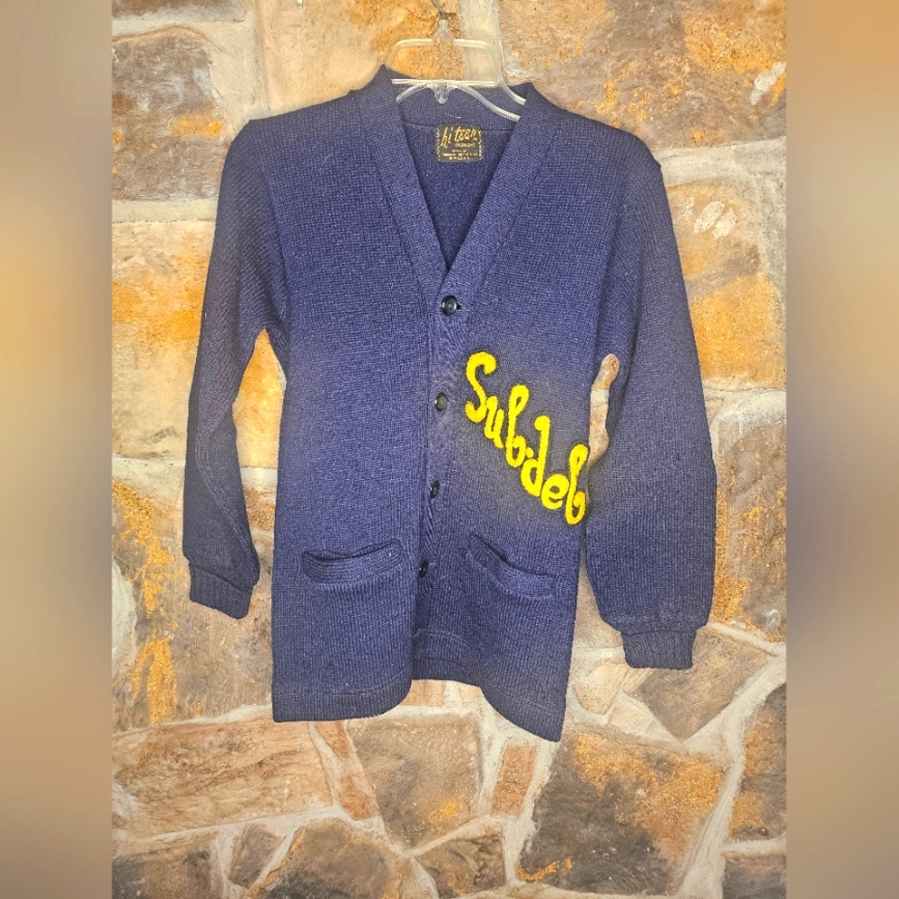 1950s original Sub Deb letter sweater chenille patch